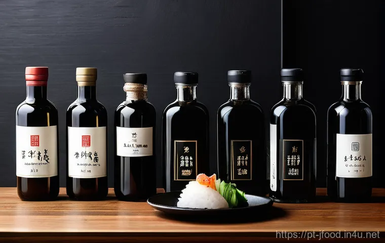 일본 간장 간 맞추기 - **Prompt:** A close-up, warm-toned photograph of a skilled hand gently drizzling a stream of dark, r...